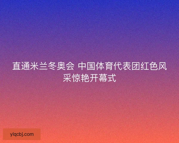 直通米兰冬奥会 中国体育代表团红色风采惊艳开幕式